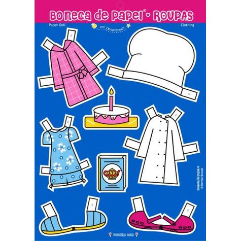 Livro: CASINHA DE PAPEL + BONECA + ROUPAS - KIT 3