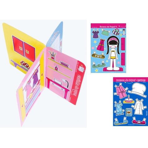 Livro: CASINHA DE PAPEL + BONECA + ROUPAS - KIT 3