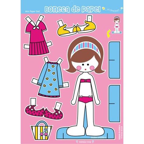 Livro: CASINHA DE PAPEL + BONECA + ROUPAS - KIT 6